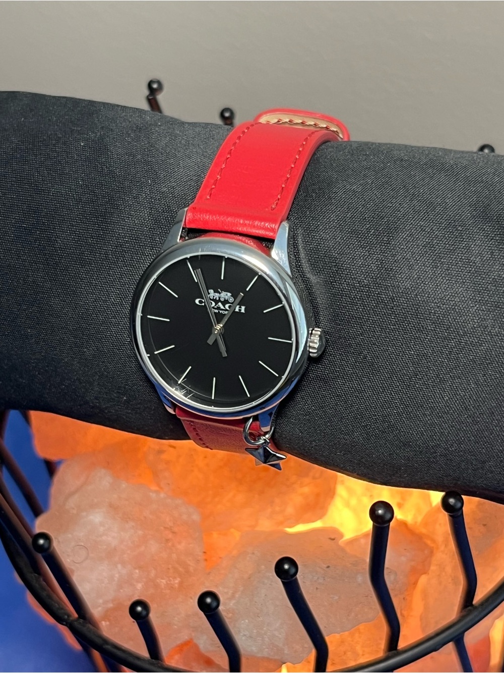 Coach Women's Red Leather Strap Watch - Picture 5 of 7